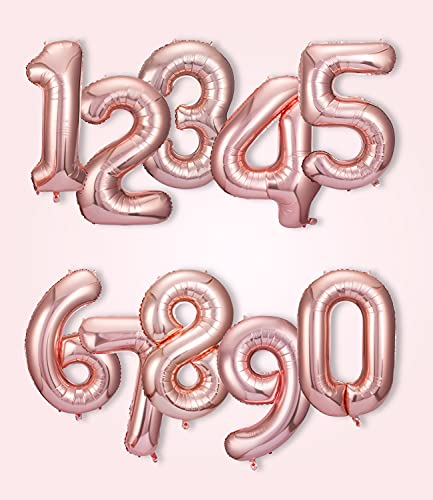 40 Inch Rose Gold Jumbo Number Balloons Birthday Party Decorations