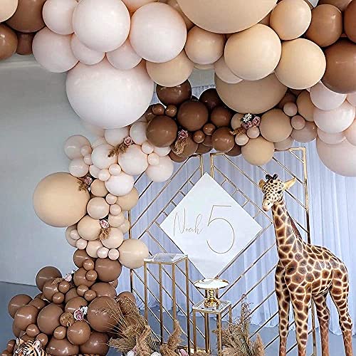 126pcs Brown Balloon Garland Kit Arch Baby Shower Decorations