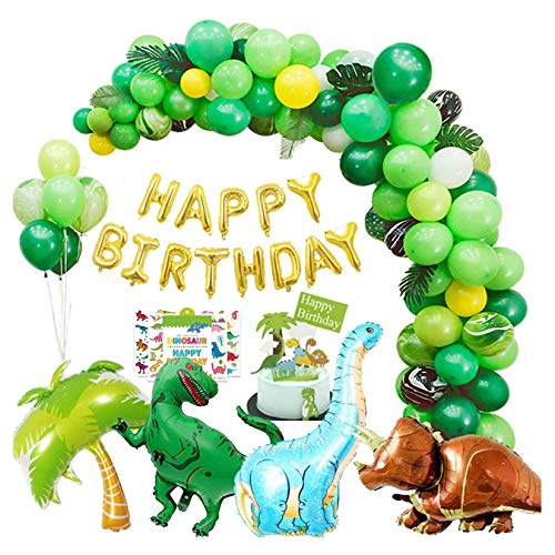 214pcs Dinosaur Birthday Balloon Garland Party Decorations for Jungle Birthday Party