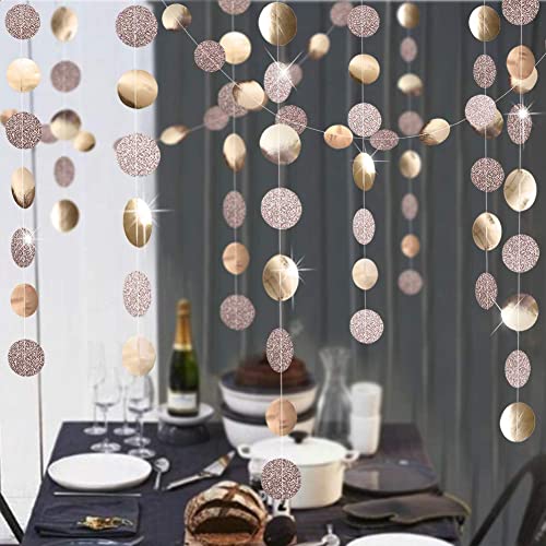 Glitter Champagne Circle Dots Garland Bunting for Wedding Bachelorette