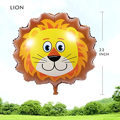 6pcs Giant Zoo Animal Balloons Kit For Jungle Safari Animals Theme Birthday Party Decorations