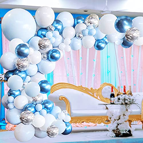 126 pcs Blue and White Balloon Garland Arch Kit for Baby Shower Birthday Wedding