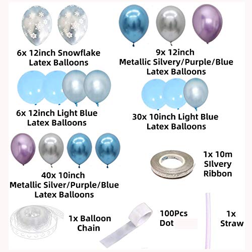 90Pcs Snowflake Balloon Garland Arch kit for Winter Wonderland Christmas