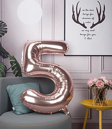 40 Inch Rose Gold Jumbo Number Balloons Birthday Party Decorations