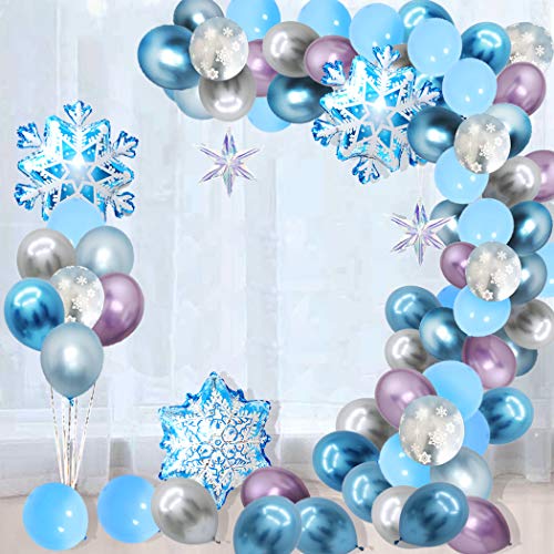 90Pcs Snowflake Balloon Garland Arch kit for Winter Wonderland Christmas