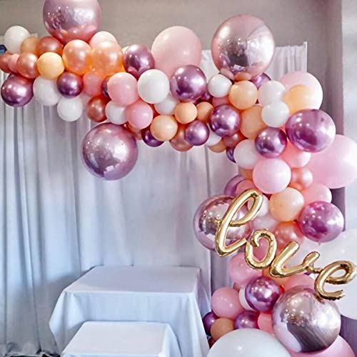 Rainbow 4D Balloons 6Pcs 18 inch Mylar Foil Balloons Round for Birthday Bridal Shower