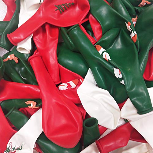 50 Pieces Red and Green Christmas Latex Balloons for Christmas Party Decorations