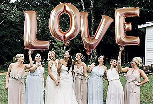 40 Inch Rose Gold Giant Love Letter Balloons Foil Mylar for Party Decorations