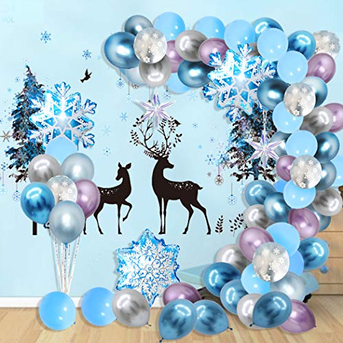 90Pcs Snowflake Balloon Garland Arch kit for Winter Wonderland Christmas