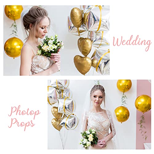 Rose Gold 4D Balloons 6Pcs 18 inch Mylar Foil Balloons for Graduation Wedding Decorations