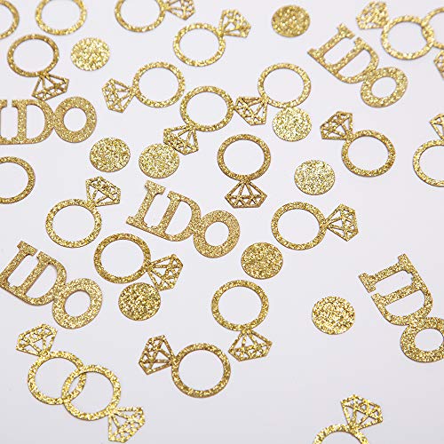 100pcs Glitter Paper Diamond Ring Confetti for Bridal Shower Party Decorations