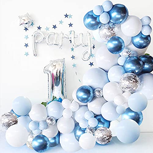 126 pcs Blue and White Balloon Garland Arch Kit for Baby Shower Birthday Wedding