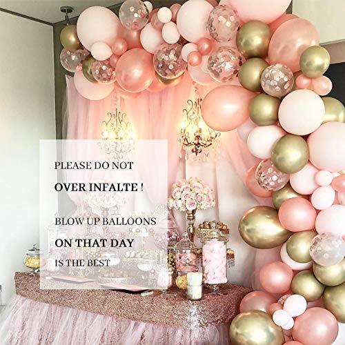 140Pcs Rose Gold Balloons 12" for Baby Shower Wedding Party Decorations