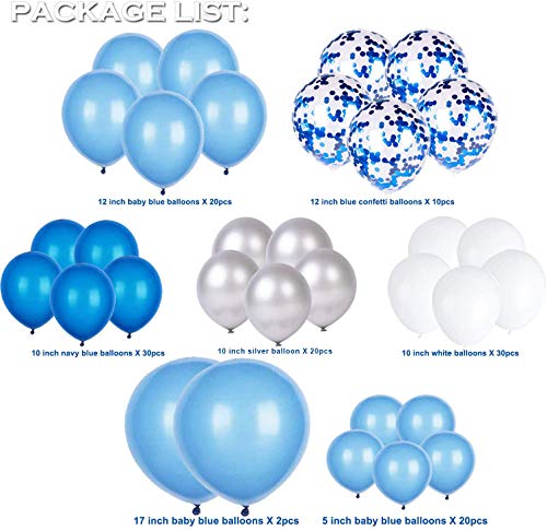 135 Pieces Blue and White Balloon Garland Arch Kit for Baby Shower Birthday Party