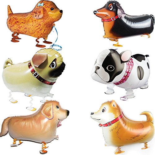 6pcs Puppy Dogs Birthday Balloons for Animal Theme Birthday Party Decorations