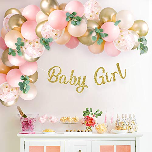 Baby Shower Decorations for Girl with Pink Balloon Arch Garland Kit