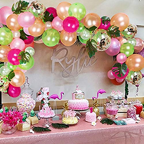 92pcs Tropical Balloons Arch Garland Kit with Palm Leaves for Baby Shower Birthday