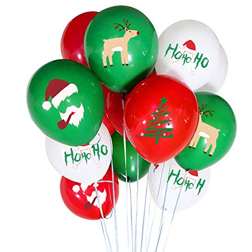 50 Pieces Red and Green Christmas Latex Balloons for Christmas Party Decorations