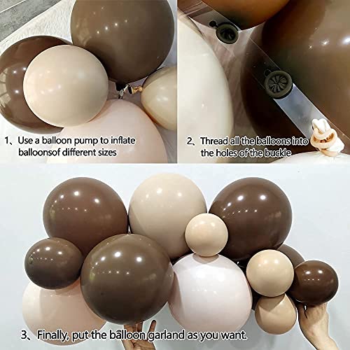 126pcs Brown Balloon Garland Kit Arch Baby Shower Decorations