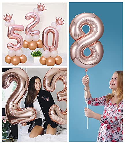 40 Inch Rose Gold Jumbo Number Balloons Birthday Party Decorations