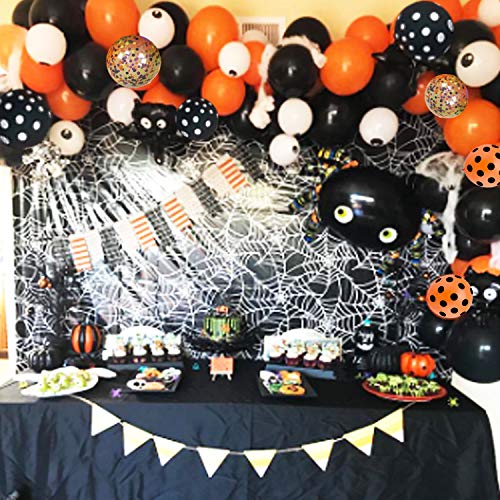 121pcs Halloween Balloon Arch Garland Kit with Black Orange Confetti Balloons