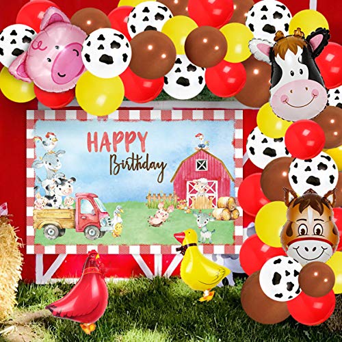 75pcs Farm Animal Balloons Decorations for Farm Barnyard Party Decorations