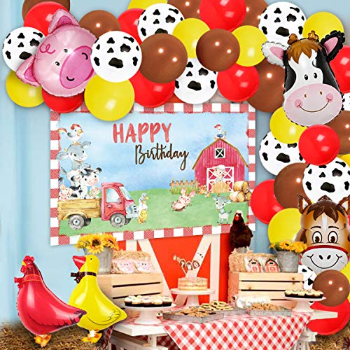 75pcs Farm Animal Balloons Decorations for Farm Barnyard Party Decorations