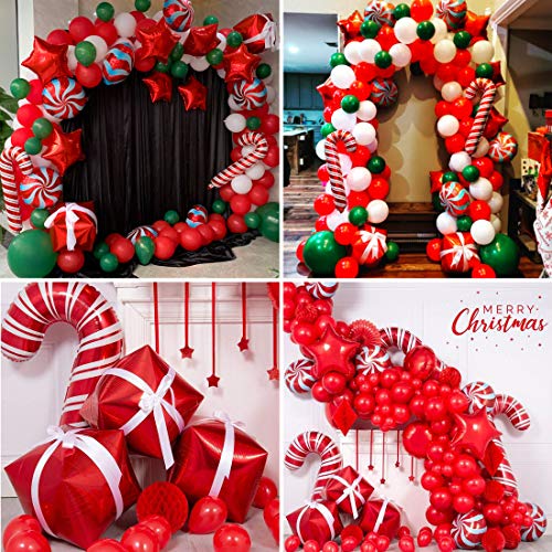 172 Pcs Red and Green Christmas Balloon Garland Arch kit for Xmas Party Decorations