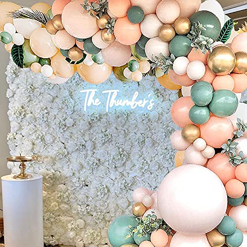 140Pcs Sage Green Peach Blush Pink Balloon Garland Arch Kit for Baby Bridal Shower