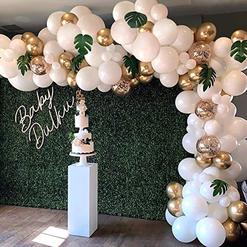 136PCS Gold and White Baby Shower Balloons for Baby Shower Wedding