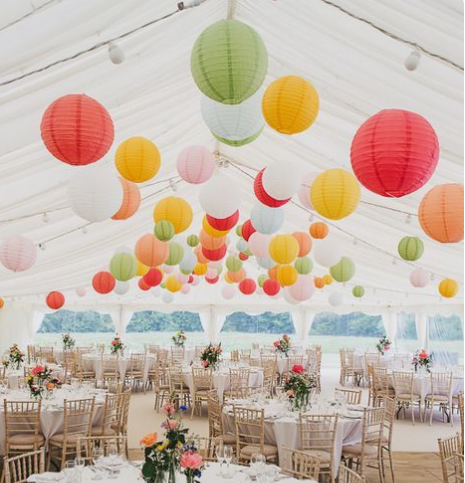 Large Assortment of 15 Pcs Colorful Paper Lanterns for Home Decor Weddings