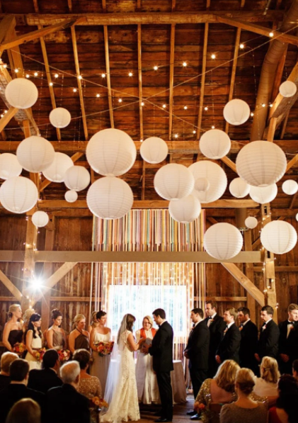 20Pcs Decorative White Hanging Paper Lanterns for Rustic Weddings