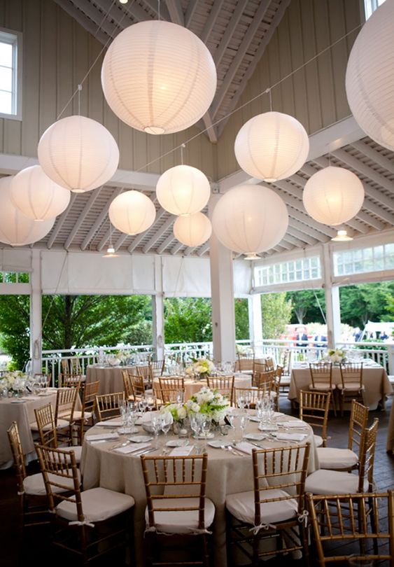 20Pcs Decorative White Hanging Paper Lanterns for Rustic Weddings